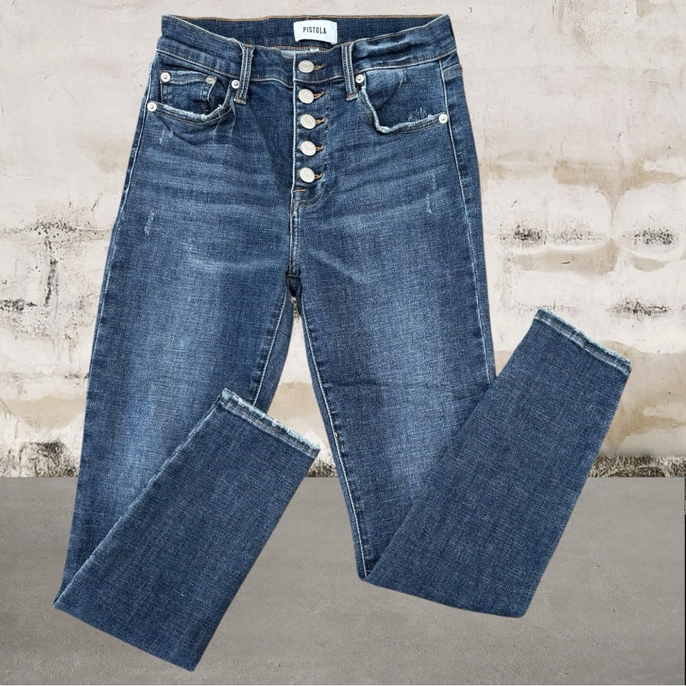 Pistola Women's High Waist Ankle Dark Wash Size 25